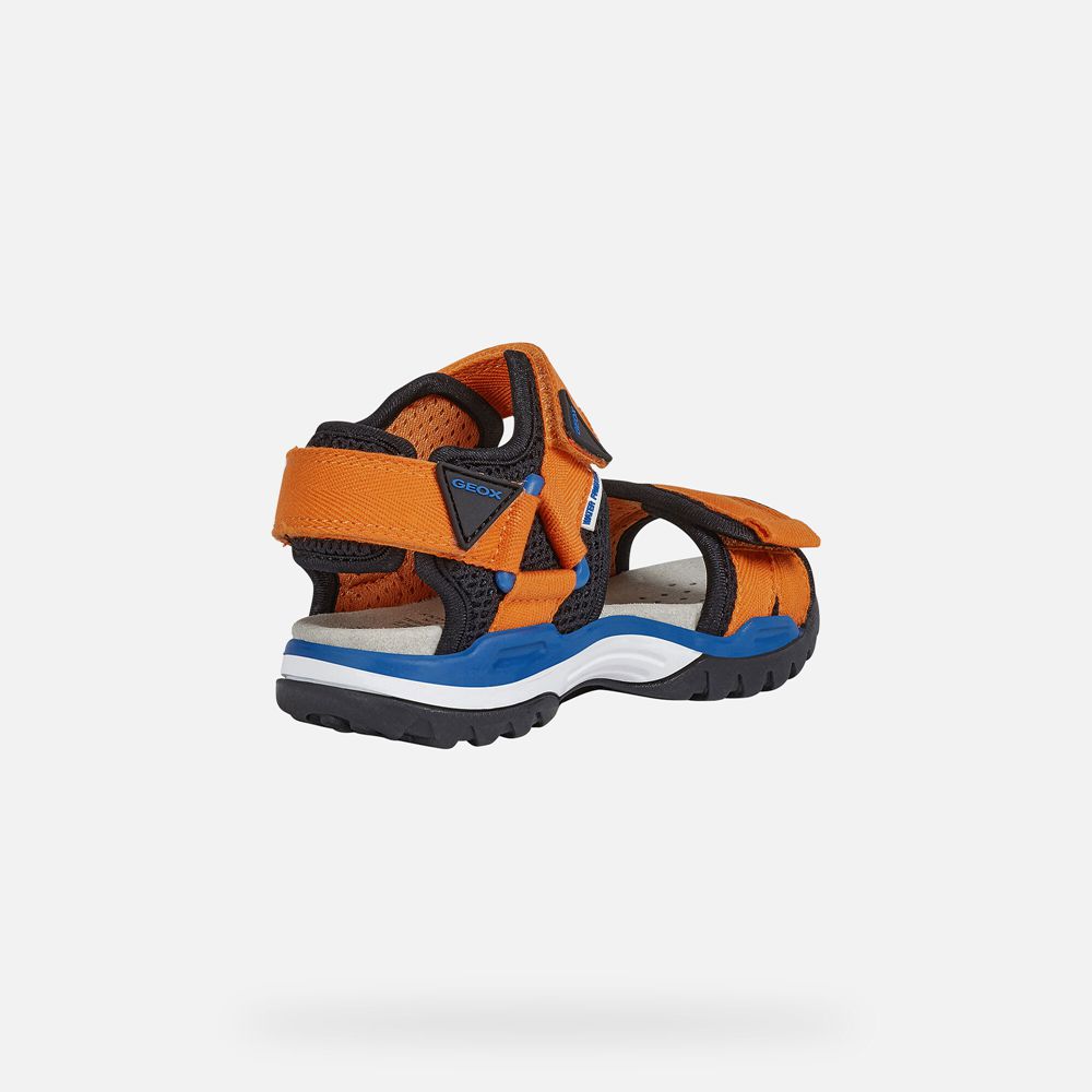 Sandalias Geox Menino Laranja/Pretas - Borealis - JPXNT0175